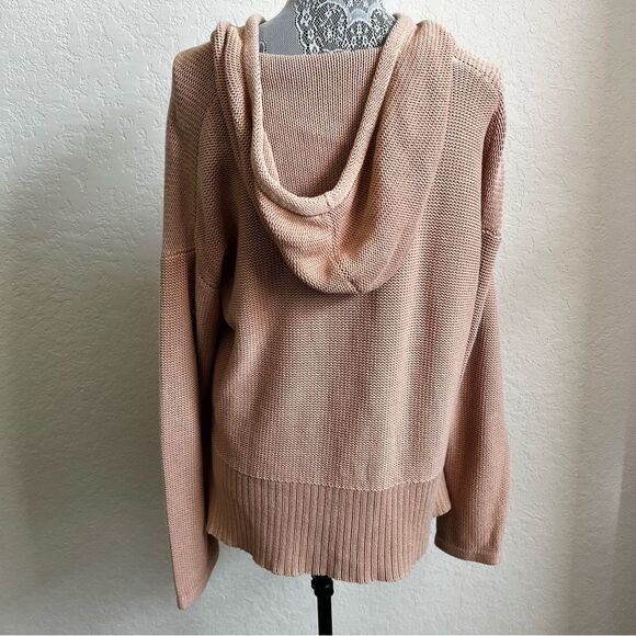 T by Alexander Wang Tan Knit Hooded Sweater Women’s Size Small - Picture 4 of 6